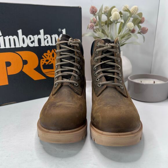 Timberland PRO Sawhorse 6" Composite Safety Toe Boots Brown Men 5.5M NWB - Picture 2 of 10